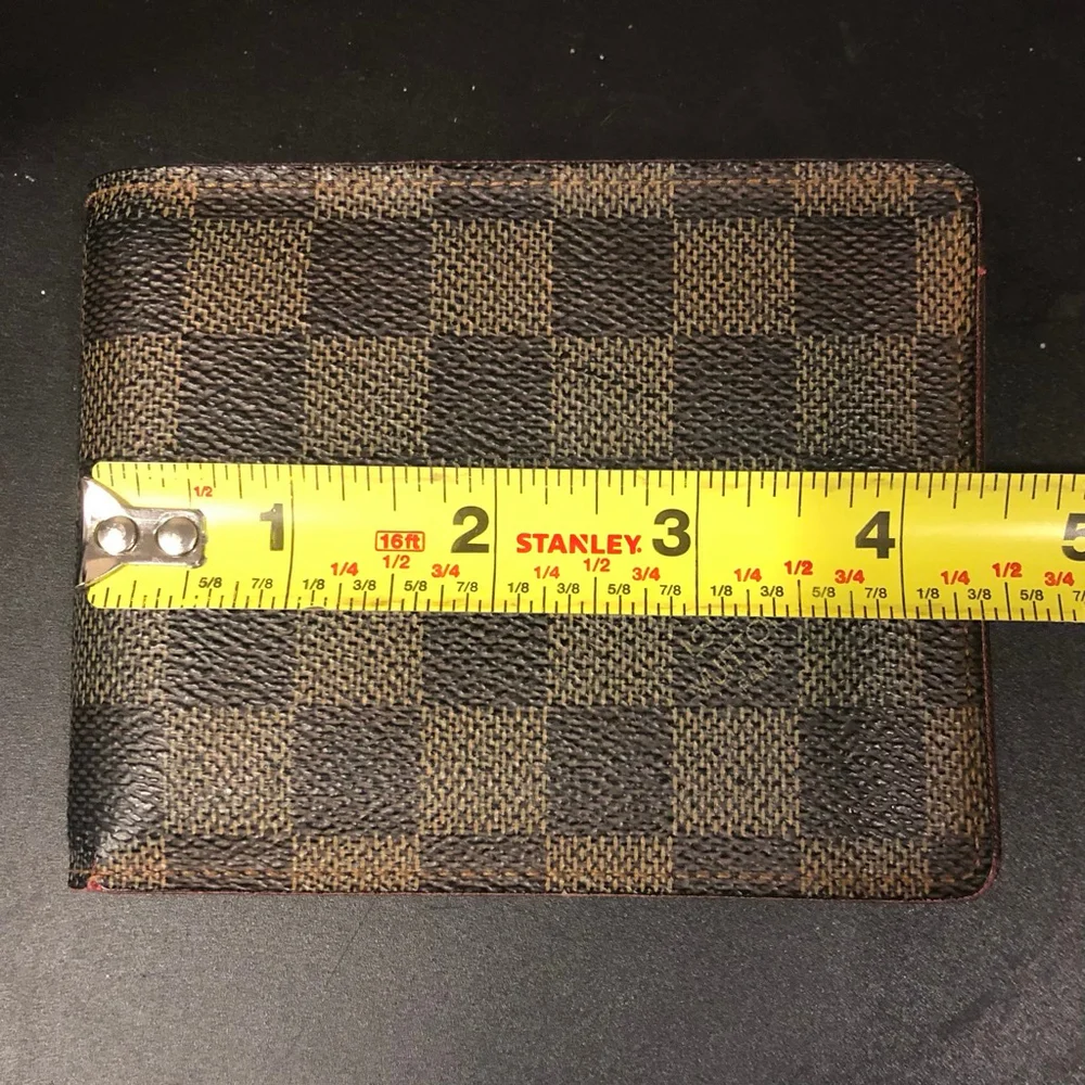 Men LOUIS VUITTON Damier Ebene Portefeiulle Florin Bifold Brown Checkered Wallet